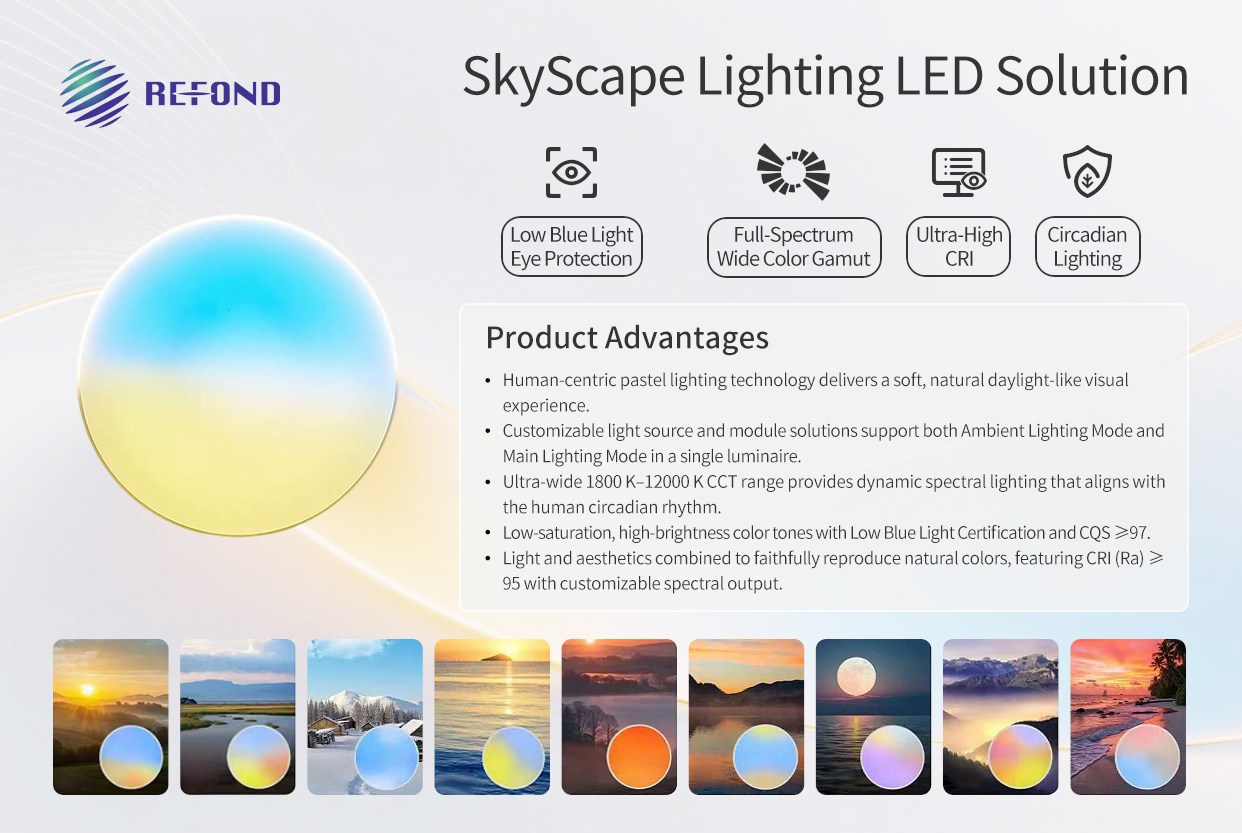 Refond Introduces SkyScape Lighting LED Solution with Pastel Light Technology for Healthier Lighting Environments
